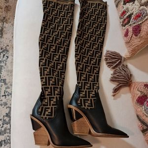Authentic Fendi forever fendi sock cowboy boots second pair
